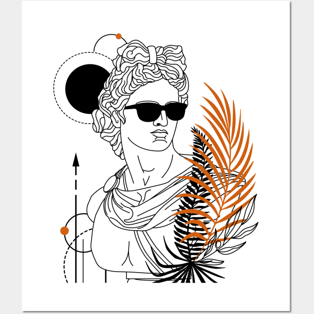 Funny Hipster Greek God Apollo Roman God Wall Art by Now Boarding